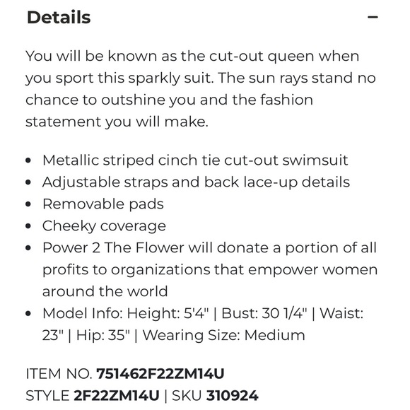 POWER 2 THE FLOWER Anita Swimsuit in Sunset Stripe Medium sold by BUCKLE 63 - Picture 5 of 13